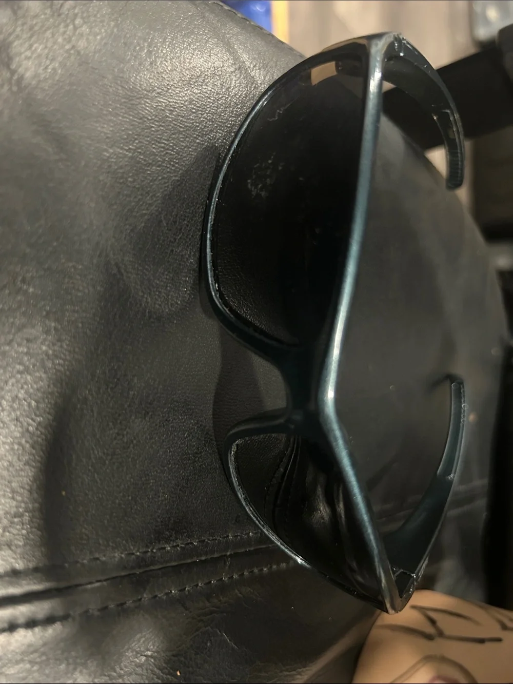 Blue Wraparound Sunglasses with Blue Trim